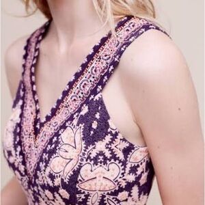 Anthropologie Maeve Women’s Cour Royal Dress Size 6 V-neck Sleeveless Purple